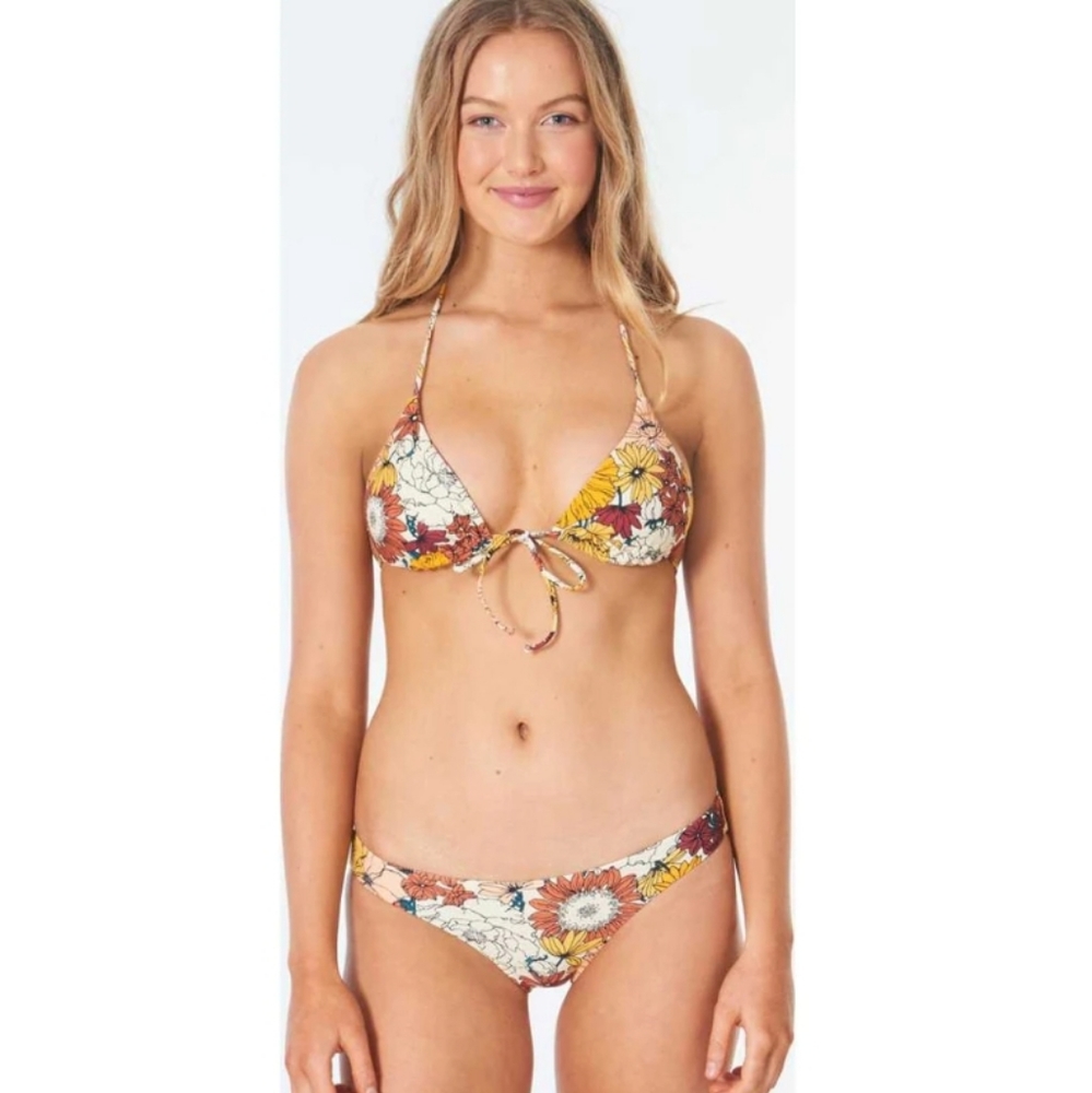Rip Curl Golden Days Tri Floral Cream Bikini Swimsuit Set